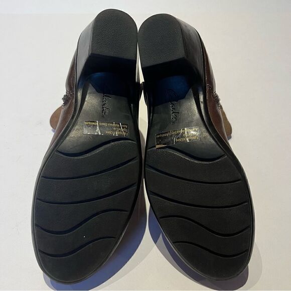 Clarks Women's Ankle Boots Two Tone Brown Size 7N - Picture 5 of 9